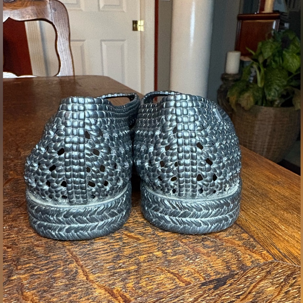 MELISSA x Jason Wu Camilla Black Woven Peep Toe Jelly Flats Shoes Size 7 - Picture 4 of 9